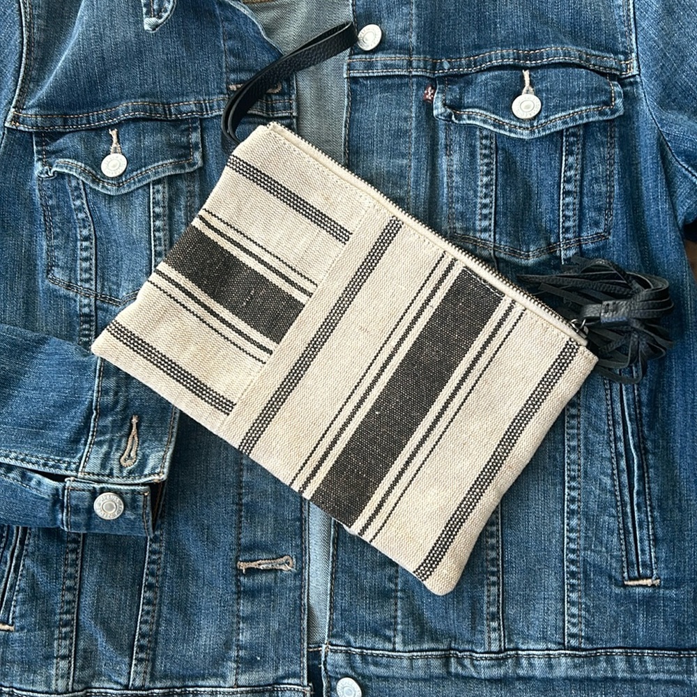 J. Jill clutch- linen textured fabric